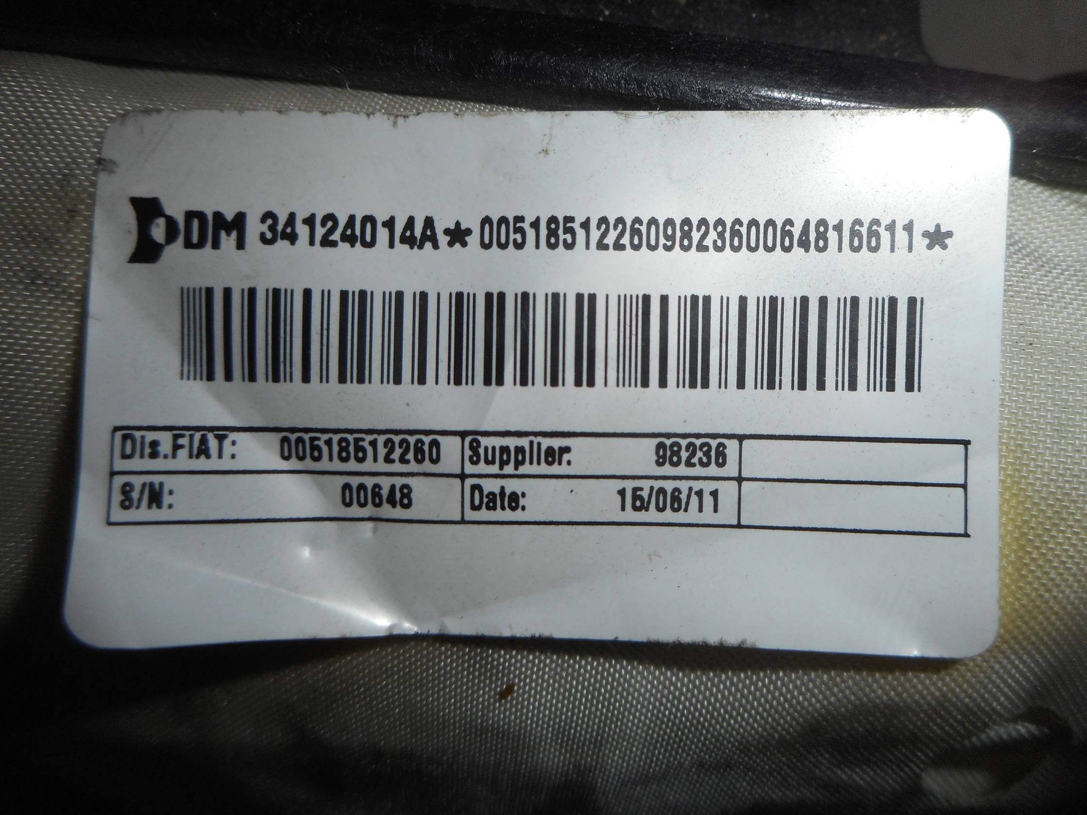 Dispositivo airbag lato passeggero